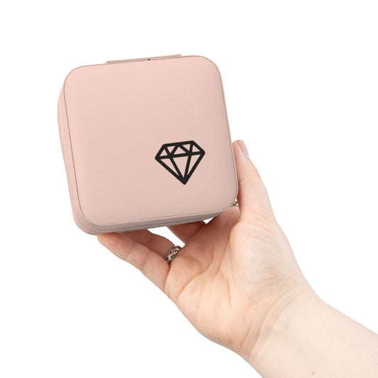 Compact Diamond Jewelry Travel Case – Portable Ring & Earring Organizer