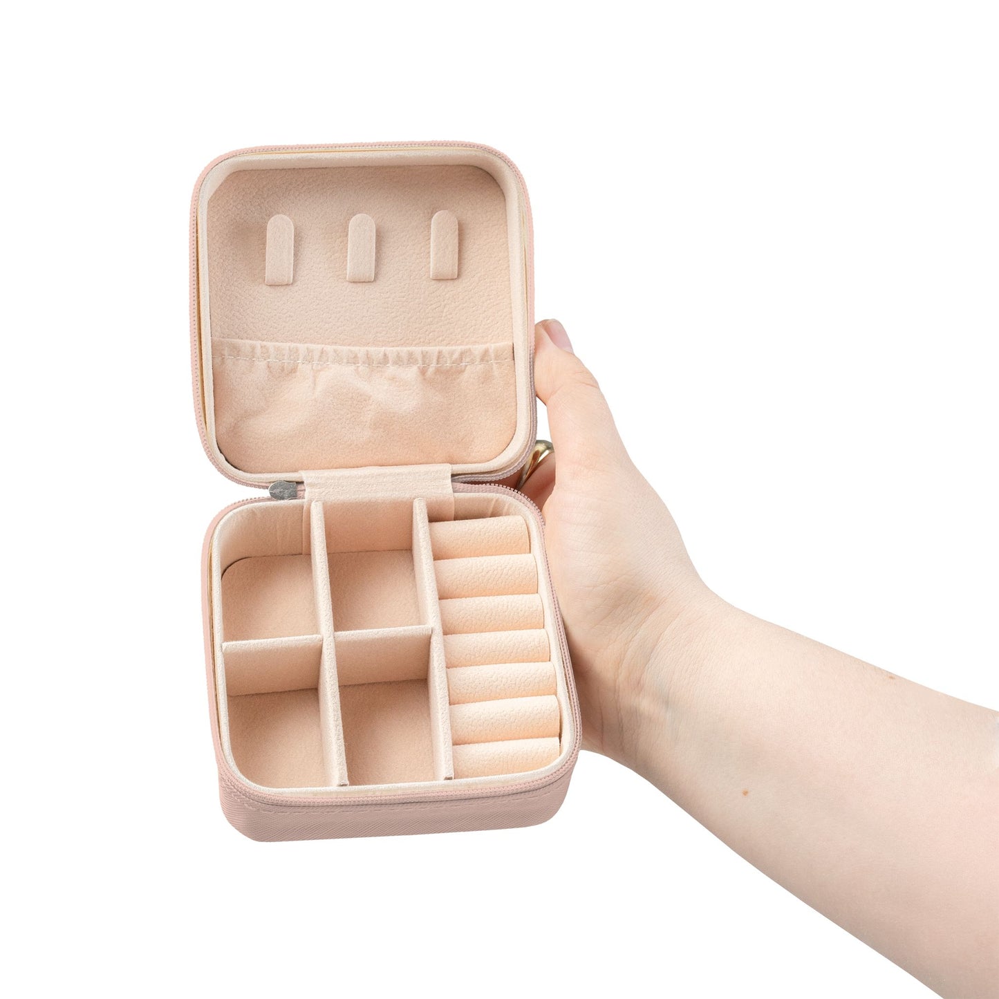 Compact Diamond Jewelry Travel Case – Portable Ring & Earring Organizer